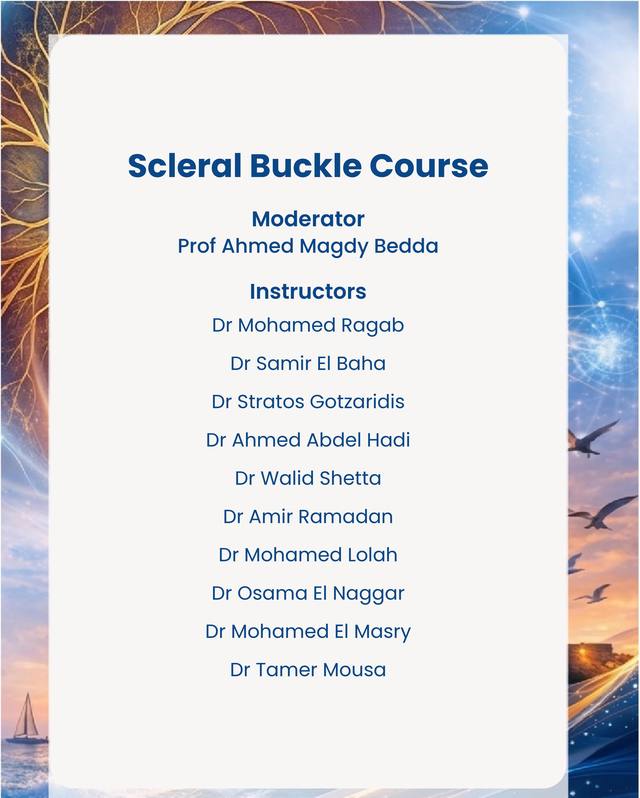 Scleral Buckle flyer, page 2 schedule